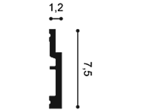 Плинтус ORAC (Бельгия), 12х75х2000 мм, арт. SX187